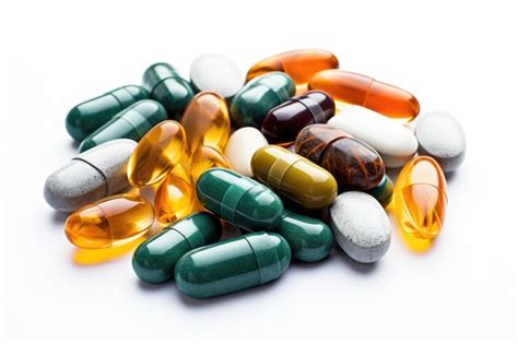 Premium AI Image | Assortment of medical cannabis pills on a white ...