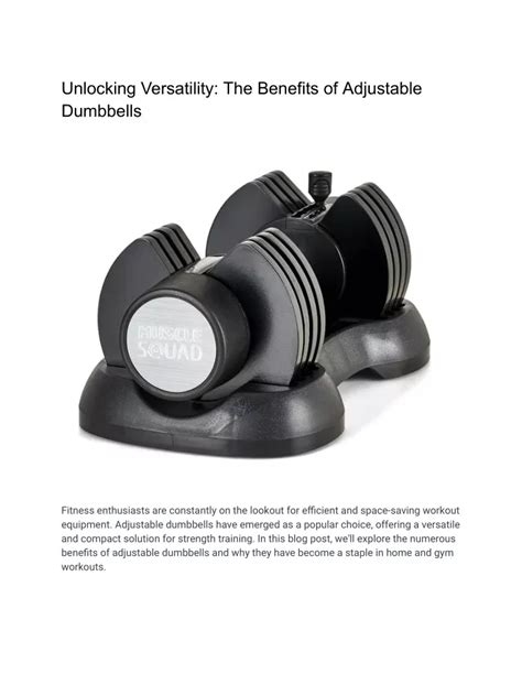 PPT Unlocking Versatility The Benefits Of Adjustable Dumbbells