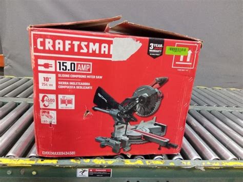 Craftsman 10 In 15 Amp Single Bevel Sliding Corded Miter Saw Allsurplus Pittston