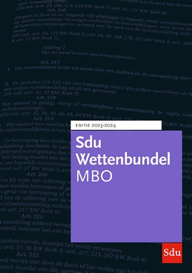 Sdu Wettenbundel Mbo Sdu