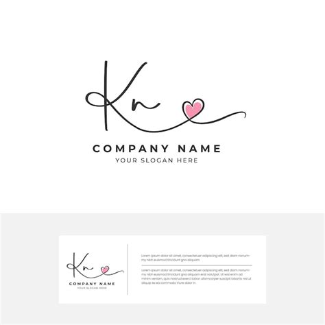 Ka K Letra Inicial Letra Manuscrita Firma Logo Vector Con Corazón Vector Premium