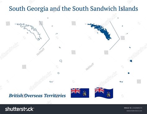 Vektor Stok South Georgia South Sandwich Islands Map (Tanpa Royalti ...