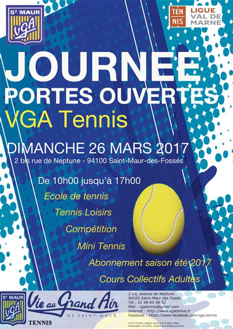 Journée Portes Ouvertes Dimanche 26 Mars VGA TENNIS Votre club