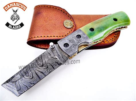 Tanto Blade Folding Knife | Handmade Damascus Folding Knife