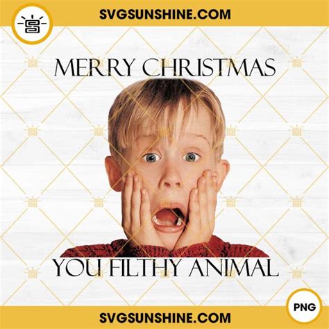 Merry Christmas Ya Filthy Animal Svg Home Alone Svg Kevin Mccallister