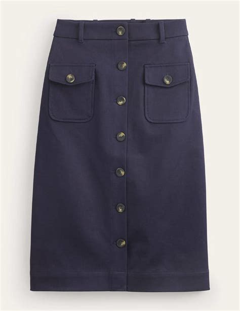 Utility Pocket Midi Skirt Navy Boden Us