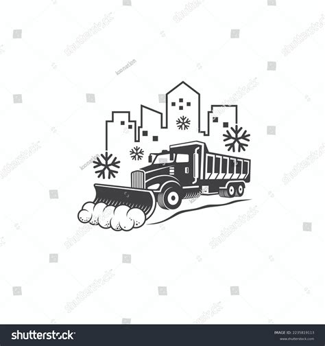 Illustration Snow Plow Truck Vector Art Stock Vector (Royalty Free ...