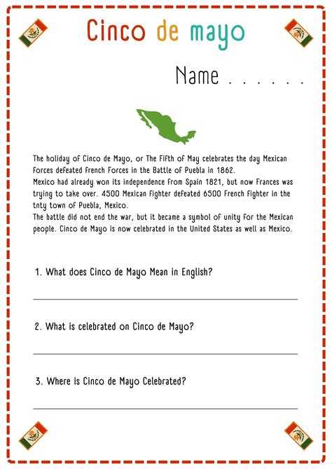 Cinco De Mayo Reading Comprehension Activity Made By Teachers