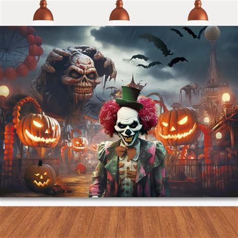 Amazon Horror Circus Halloween Backdrop X Ft Halloween Clown