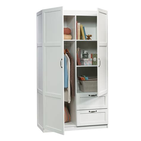 Sauder Select Engineered Wood Wardrobe Armoire In White Finish Cymax