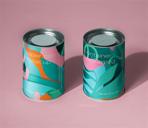 Paper Tin Can Psd Packaging Mockup Pixeden Club