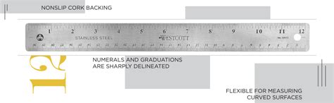 Amazon Westcott 10415 Stainless Metal Ruler With Non Slip Cork