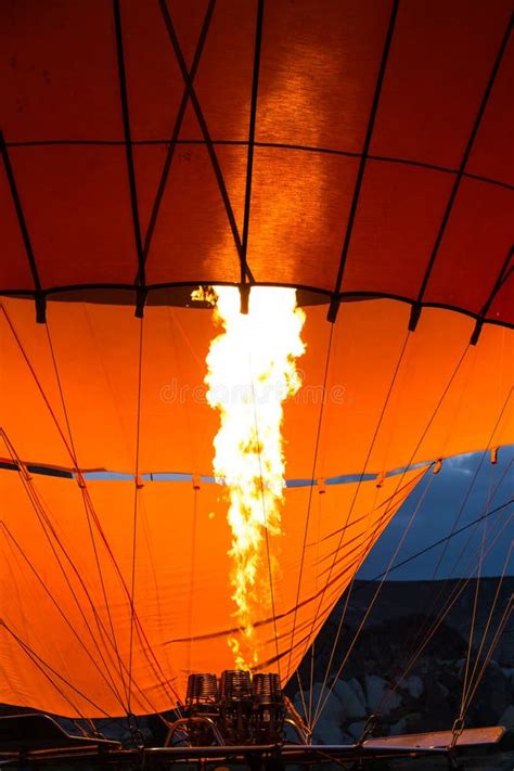 Hot Air Balloon Flames Stock Photo Image Of Inflating