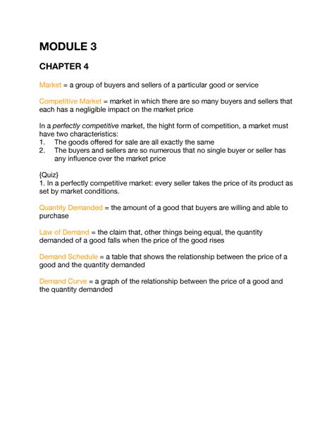 ECO 201 Module 3 Notes MODULE 3 CHAPTER 4 Market A Group Of Buyers