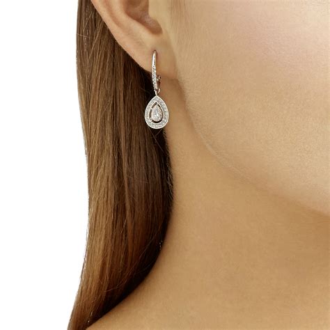 Buy Swarovski Attract Light Pear Pierced Earrings White Rhodium