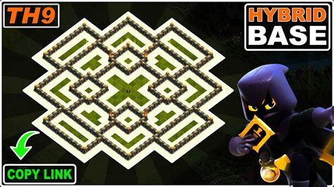 [update] Best Th9 Hybrid Base 2023 Copy Link Clash Of Clans Youtube