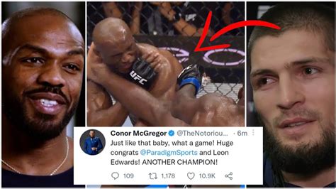 FIGHTERS REACT TO LEON EDWARDS INSANE KO DESTROYING USMAN KAMARU UFC