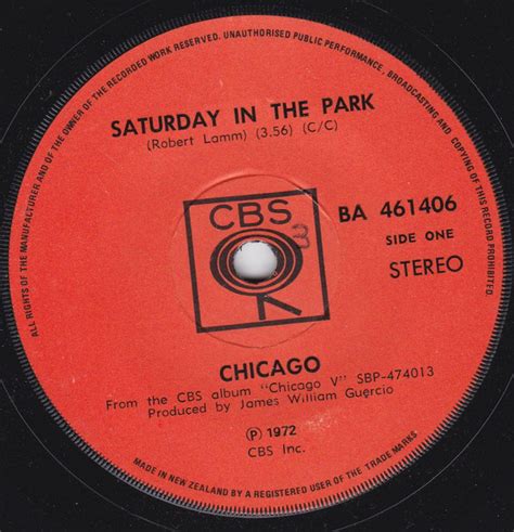 Chicago - Saturday In The Park (1972, Vinyl) | Discogs