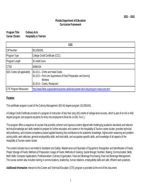 2022 Florida Department Of Education Curriculum Framework Doc