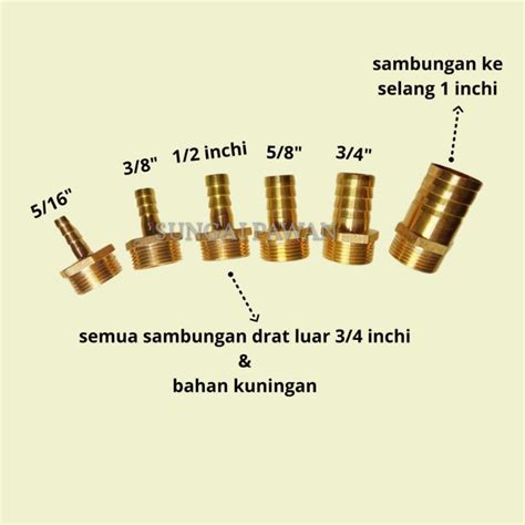 Jual Sambungan Konektor Pipa Drat Luar 3 4 Inchi Ke Selang 5 16 3 8