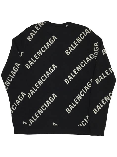 Balenciaga Black Knit Logo Crewneck