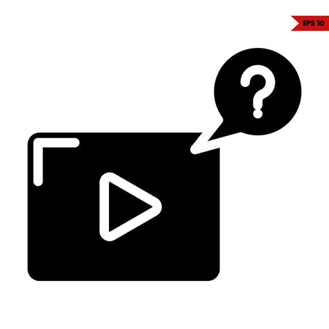 Video With Question Mark In Speech Bubble Glyph Icon 25557652 Vector