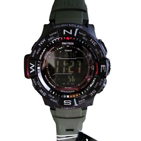 Casio Men's PRO TREK Atomic Solar Triple Sensor Watch Green Silicone S – Liquidation Nation