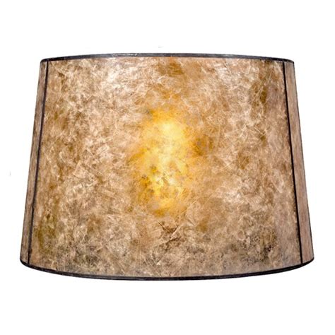 Blonde Mica Drum Lamp Shade With Bronze Spider Assembly Sh9587 Destination Lighting