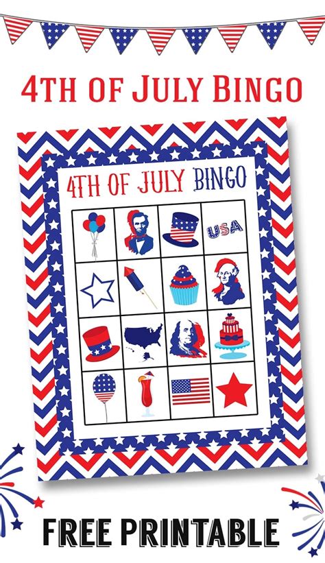 Free 4th Of July Bingo Printable Lil Luna