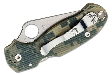 Spyderco Para 3 Folding Knife 3 S45vn Satin Plain Blade Digital Camo