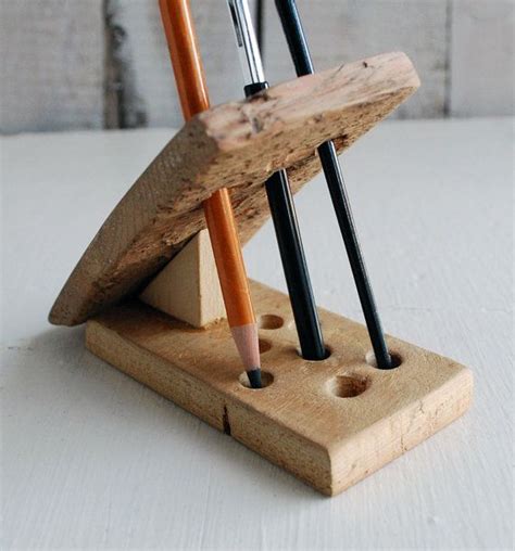 Go Pencil Holder Hand Painted Reclaimed Wood Pencil Holder Etsy