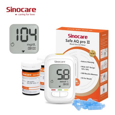 Sinocare Safe Aq Pro Ii Glucometer Blood Glucose Meters Blood Sugar