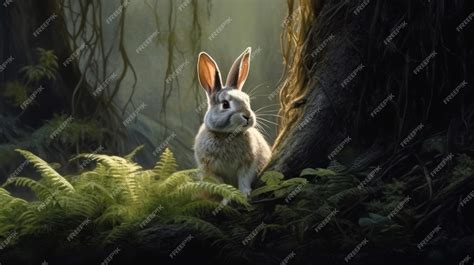 Premium AI Image | rabbit in forest