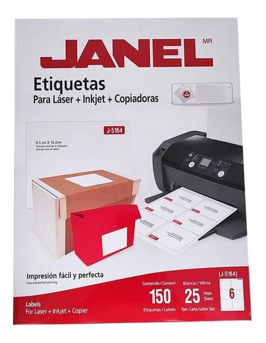 Etiqueta Adhesiva Janel J5164 T Carta Blanco 8 5 X 10 2 Cm Meses Sin