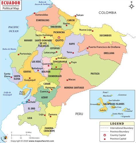 South America Ecuador Map Mapa Politico Del Ecuador