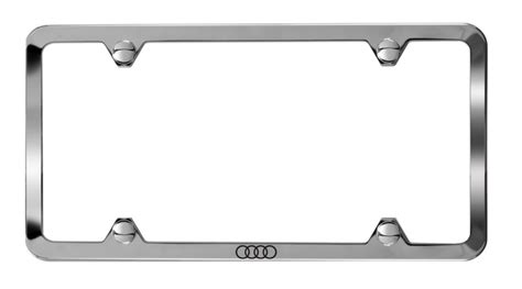 Genuine Audi Zaw 071 801 B Slimline License Plate Frame With Audi Rings Polished Free