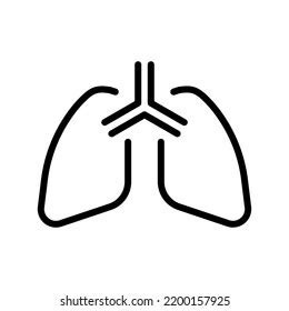 Human Lung Line Icon Bronchi Trachea Stock Vector Royalty Free