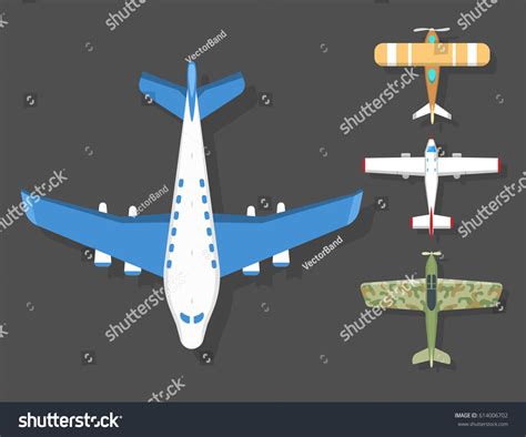 Vector Airplane Illustration Top View Aircraft Stock Vector (Royalty Free) 614006702