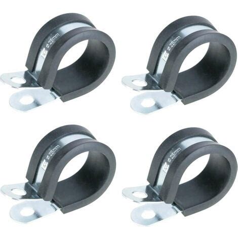 4x colliers de serrage métallique avec insert caoutchouc diamètre 15mm