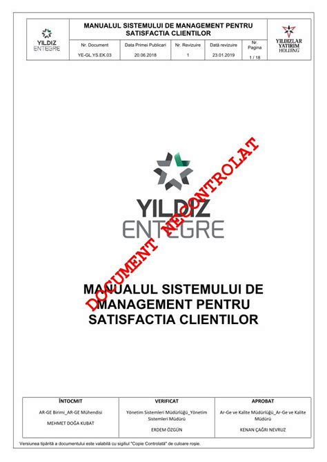 PDF SATISFACTIA CLIENTILOR MANUALUL SISTEMULUI DE belgeleri YÖNETİM