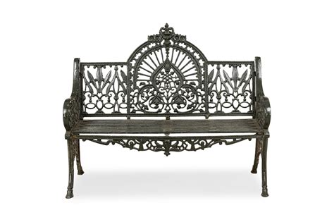 Outdoor Victorian Style Wrought Iron Bench