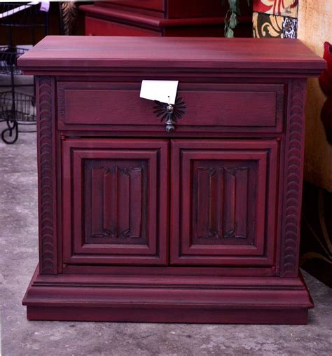 Red Night Stand Nightstand Red Home Decor