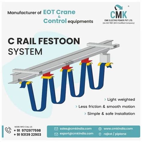 Stainless Steel C Rail Festoon System At Rs Meter Crane Brake