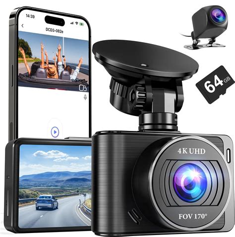 Amazon Dash Camera 4K 1080p Dash Cam Front Rear Built In WiFi