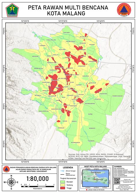 Peta Rawan Multi Bencana Badan Penanggulangan Bencana Daerah Kota Malang