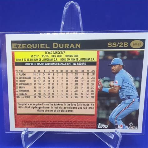 Topps Archives Ezequiel Duran Rc Auto Fan Favorites Autograph