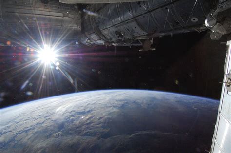 The Sun Captured Over Earths Horizon By One Of The Expedition 36 Crew