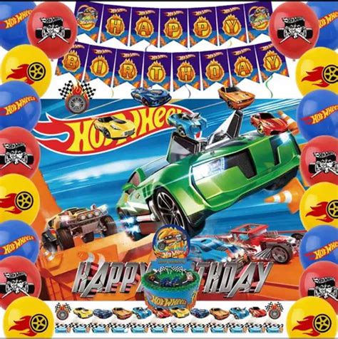 Kit Decoración Hot Wheels Cumpleaños Niños