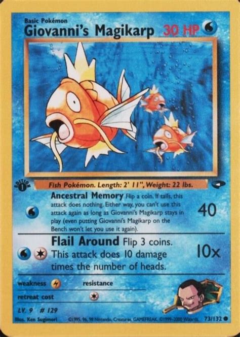 Giovannis Magikarp 2000 Gym Challenge 073132 1st Edition Price Guide