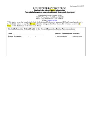 Fillable Online Dsp Usc Dsp Proctoring Request Form Doc Dsp Usc